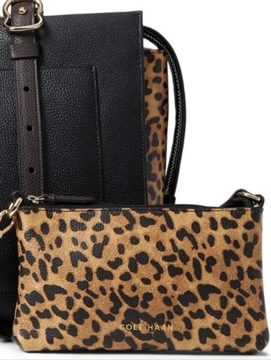 Cole Haan Handbags - Cole Haan Leopard Print Crossbody — Tan and Black